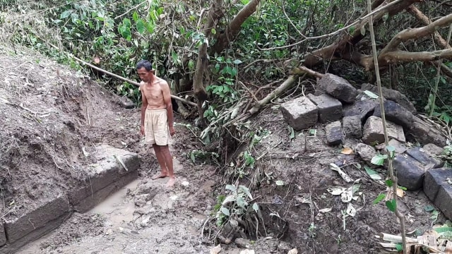 Waga menemukan batuan berjejer rapi di sekitar perbukitan, Kecamatan Prambanan, Kabupaten Sleman. Foto: Dok. Istimewa