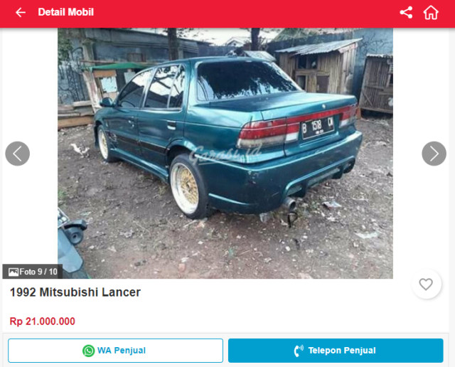 Mobil bekas harga Rp 20 jutaan di situs Garasi.id ada Mitsubishi Lancer. Foto: dok. Garasi.id