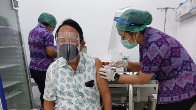 Program vaksinasi corona di Kota Denpasar, Bali.
 Foto: Dok. Istimewa