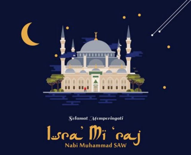 Ilustrasi memperingati Isra Miraj. Sumber: Pinterest