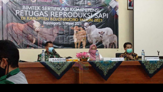 Bimtek Sertifikasi Kompetensi Petugas Reproduksi Sapi yang digelar Dinas Peternakan dan Perikanan (Disnakan) Kabupaten Bojonegoro. Jumat (05/03/2021) (foto: dan/beritabojonegoro)