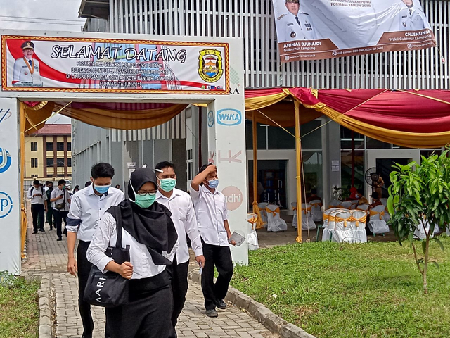 Situasi usai pelaksanaan SKB CPNS Bandar Lampung tahun anggaran 2019 | Foto : Sidik Aryono/Lampung Geh