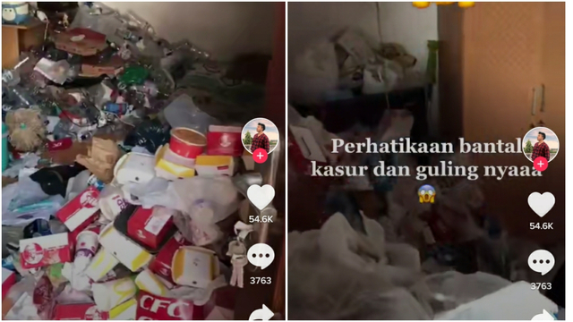 Viral Kamar Kos Dipenuhi Tumpukan Sampah Penampakannya Bikin Merinding