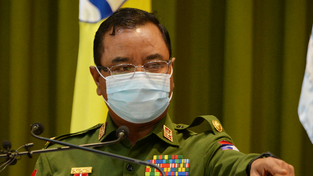 Juru bicara militer Myanmar Brigadir Jenderal Zaw Min Tun. Foto: Thet Aung/AFP