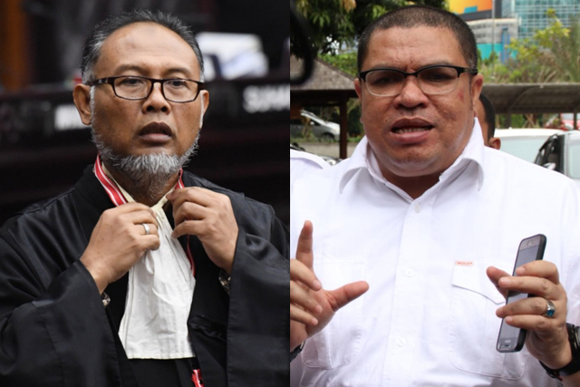 Bambang Widjojanto dan Razman Nasution. Foto: Hafidz Mubarak A/ANTARA FOTO dan kumparan