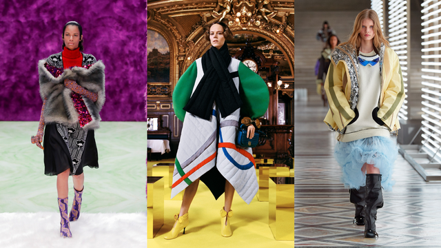 Koleksi Prada, Loewe, Louis Vuitton fall/winter 2021/ Courtesy of Prada, Loewe dan Oberrauch-Viero/GoRunway/Vogue