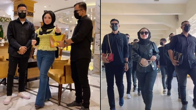 Perempuan ini punya sembilan bodyguard yang menemaninya bepergian setiap saat. (Foto: @herlinkenza02/TikTok)