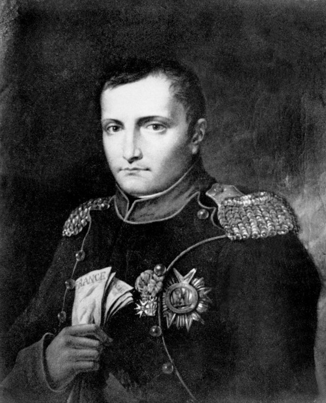 Reproduksi potret Napoleon Bonaparte yang dilukis pada 1802-1803 saat ia menjadi konsul seumur hidup.  Foto: AFP