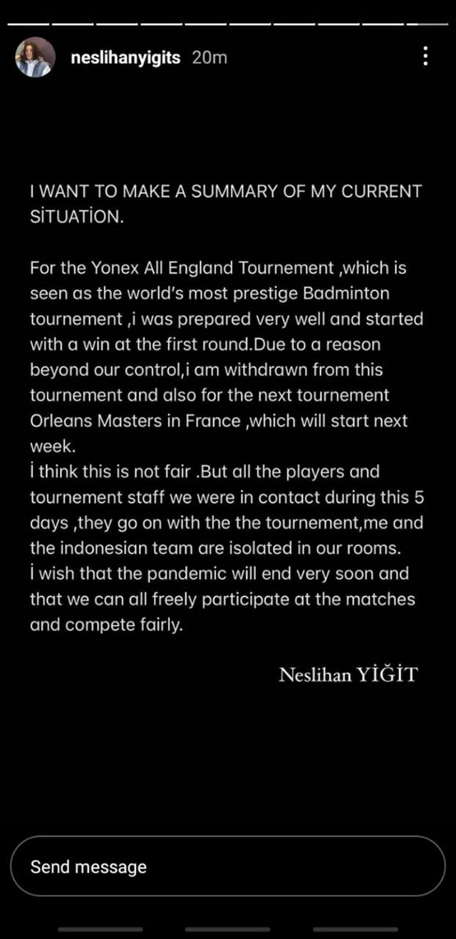 Atlet Turki Neslihan Yigit Tuntut Keadilan Usai Diusir dari All England (2)