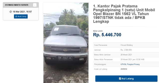 3 Mobil Rp 5 Jutaan di Balai Lelang Negara, Ada SUV Amerika! (178146)