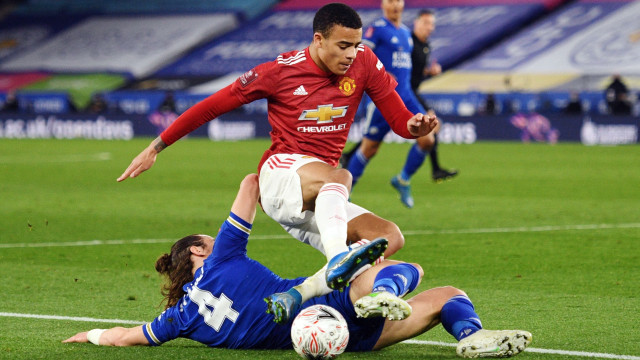 Leicester City vs Manchester United. Foto: AFP/Oli Scarff