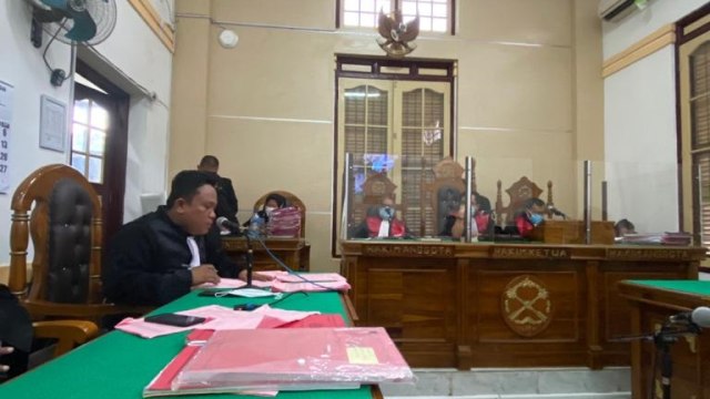 Sidang virtual terdakwa 40 kg sabu di Pengadilan Negeri Medan. Foto: Dok. Istimewa