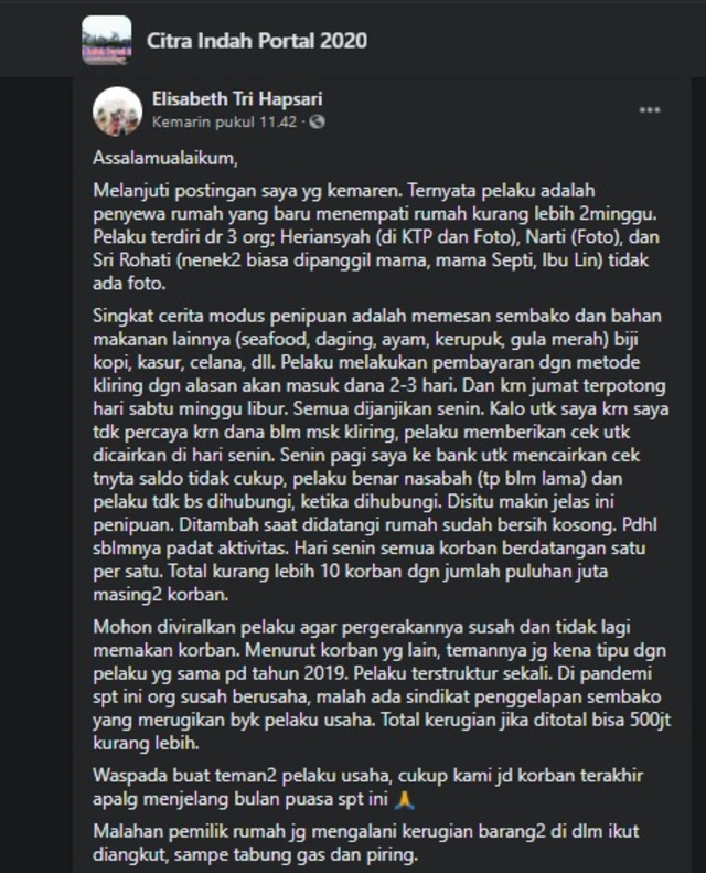 Warga Citra Indah Jonggol Laporkan Penipuan Modus Beli Sembako ke Polisi (688)