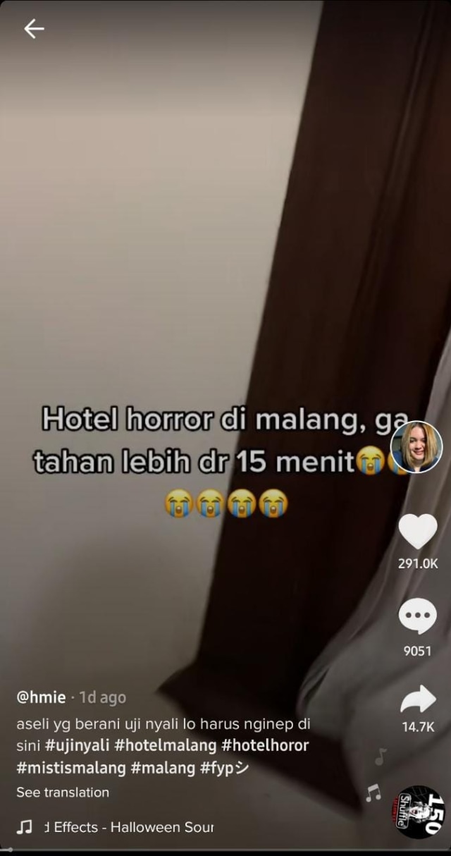Viral tamu yang menginap hanya 15 menit di hotel Malang Foto: TikTok @fmpeg