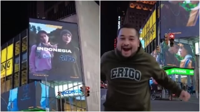 Viral Brand Lokal Erigo Muncul di Times Square New York dok IG @sadadd