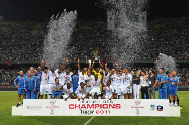 Perayaan saat OM memenangkan Trophée des Champions tahun 2011 melawan OSC Lille (Sumber: Wikimedia Commons)