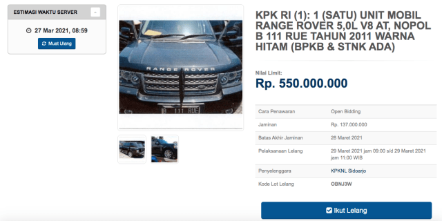 KPK Lelang 3 Mobil Mewah, Ada MINI Cooper hingga Hummer H2! (175773)