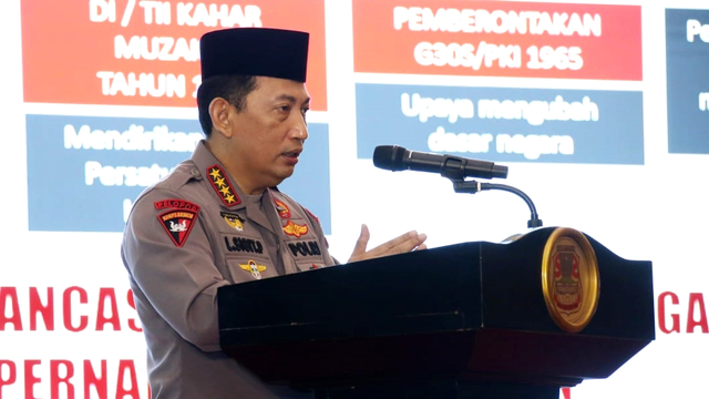 Kapolri Jenderal Listyo Sigit Prabowo hadir dalam acara Tanwir 1 Literasi Kebangsaan Pemuda Muhammadiyah, di Sulawesi Utara. Foto: Polri