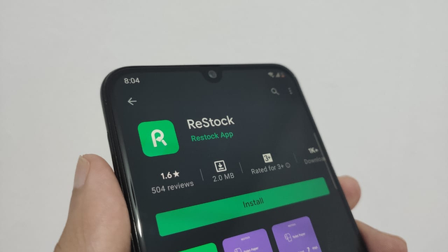 Aplikasi ReStock di Google Play Store. Foto: Muhammad Fikrie/kumparan