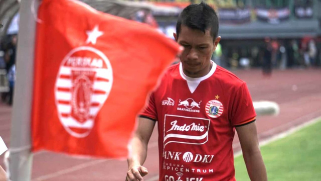 Pemain Persija Jakarta Ismed Sofyan saat pertandingan Liga 1 2019 Persija Jakarta melawan Bhayangkara FC, di Stadion Patriot Candrabhaga, Bekasi, Sabtu (10/8).