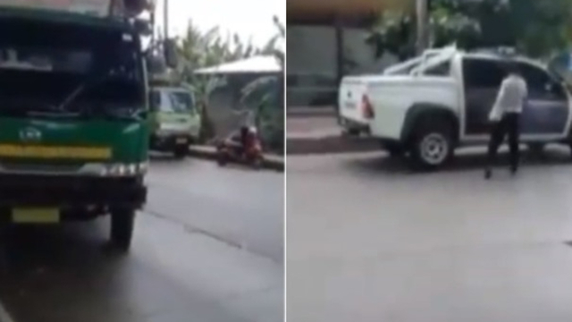 Video Petugas Dishub Mendadak Kabur saat Direkam Sopir Truk Trailer (57302)