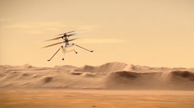 Helikopter Ingenuity, berhasil mendarat di Mars. Foto: NASA/JPL-Caltech