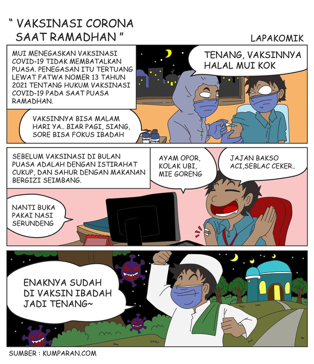 Komik: Vaksinasi saat Ramadhan (1)