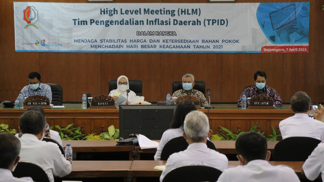 Hight level meeting (HLM), Tim Pengendali Inflasi Daerah (TPID) Pemkab Bojonegoro. Rabu (07/04/2021) (foto: istimewa)
