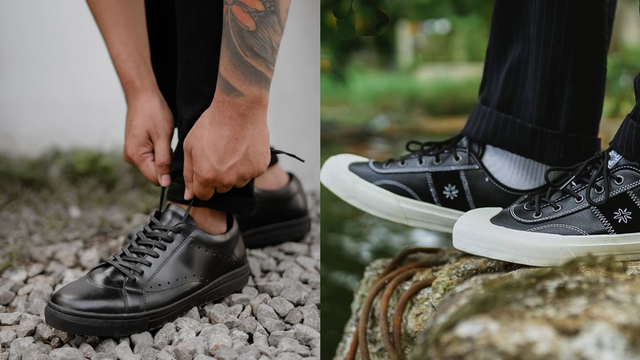 Rekomendasi Sneakers Hitam Bahan Kulit dari Brand Lokal, Harga Rp 300 Ribuan dok IG Artap Footwear dan Sage Footwear
