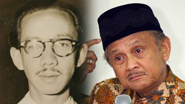 Soemitro Djojohadikusumo sama BJ Habibie. Foto: Kemenkeu dan Bay Ismoyo/AFP