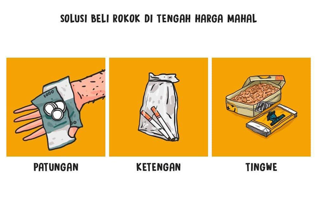 Ilustrasi berbagai cara dilakukan walaupun harga rokok mahal, sumber: Instagram/@rokok.indonesia