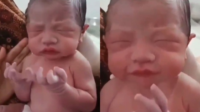 Bayi Tampak Seperti Sedang Berdoa usai Keluar dari Rahim Ibunya (130699)