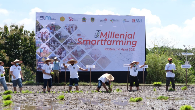 CSR BNI dukung Program Smartfarming Petani Milenial di Klaten. Foto: BNI