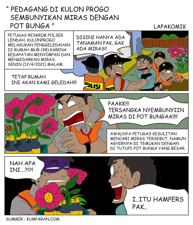 Komik: Pedagang di Kulon Progo Sembunyikan Miras di Pot Bunga (1)
