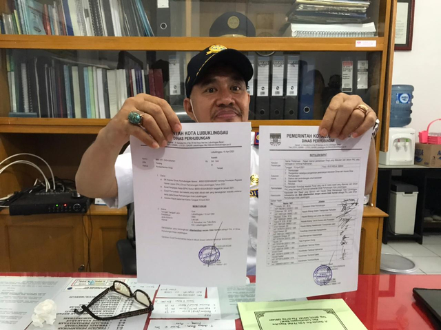 Surat pemecatan oknum petugas Dishub Lubuklinggau. (Foto. Istimewa)