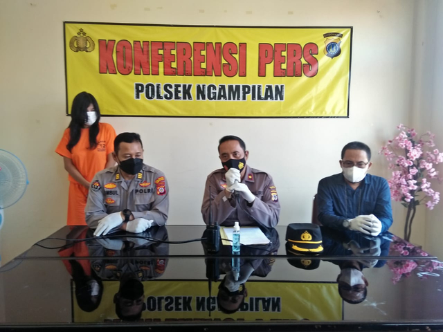 Konferensi pers Polsek Ngampilan, Yogyakarta, Jumat (16/4/2021). Foto: Erfanto/Tugu Jogja