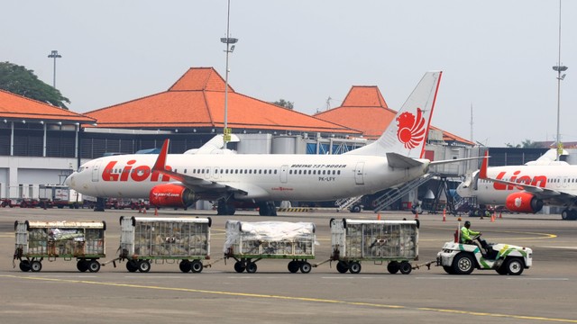 Sejumlah pesawat terparkir di apron Terminal 1 Bandara Soekarno Hatta, Tangerang, Banten, Minggu (18/4). Foto: Muhammad Iqbal/ANTARA FOTO
