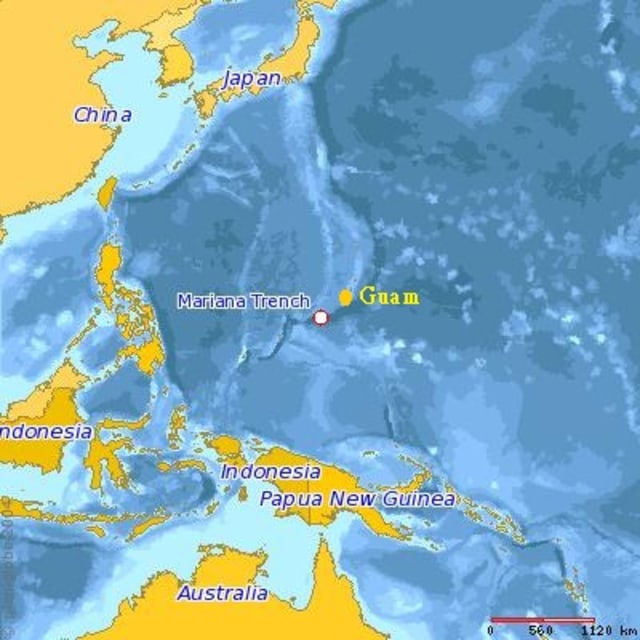 Palung Mariana terletak di Samudra Pasifik. Foto: Dcfleck via Wikimedia Commons (CC BY 2.5)