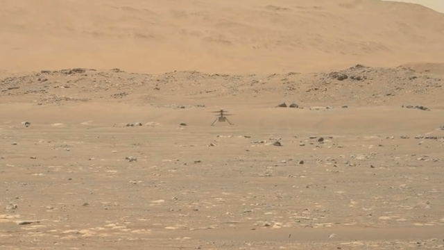 Helikopter Ingenuity terbang 3 meter di atas permukaan Mars. Foto: NASA