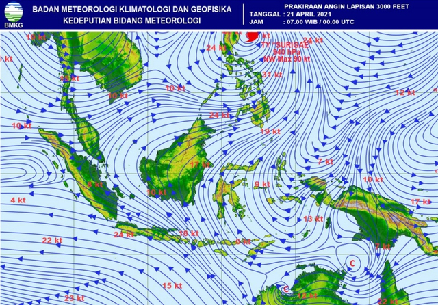 Peta Siklon Tropis SURIGAE.
 Foto: BMKG