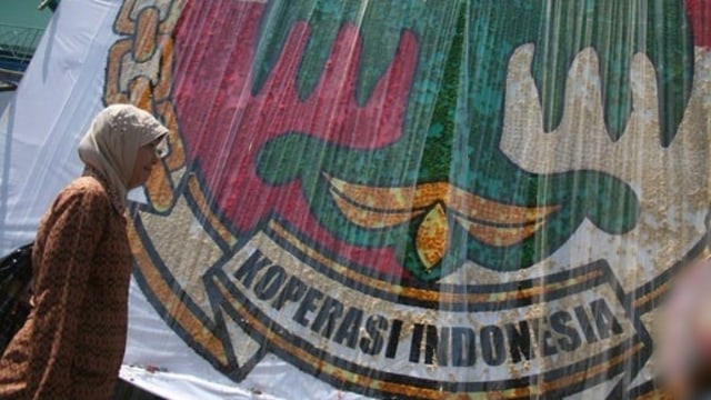 Gambar Banner Logo Koperasi Indonesia. Foto: Antara Foto