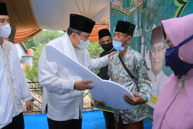 Pemkab Muba gelar safari Ramadhan di Masjid Nurul Iman, Desa Letang, Kecamatan Babat Supat. (Foto. Istimewa)