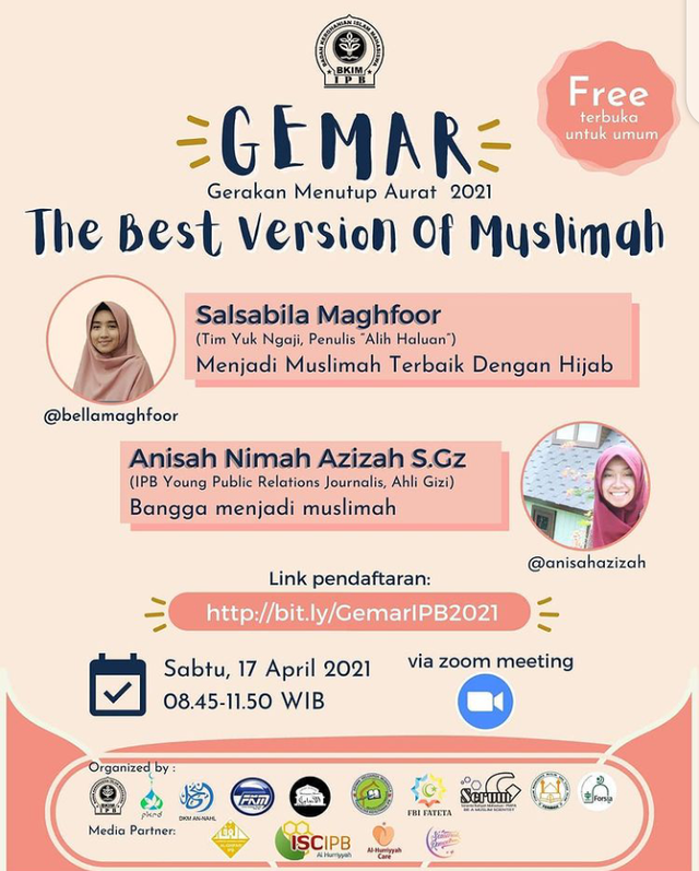 Poster Gemar "The Best Version Of Muslimah" yang ada di IG-nya @kemuslimahanbkim