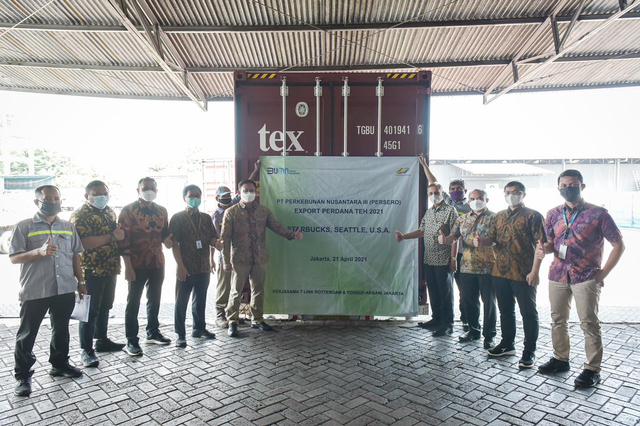 Holding PTPN Ekspor Perdana 176 Ton Teh ke Starbucks di AS (218103)