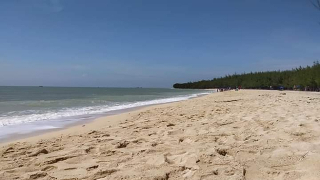 Suasana Pantai Pasir Putih Remen Kabupaten Tuban yang Dikelilingi Pohon Cemara (Sumber: Dokumentasi Pribadi Penulis)