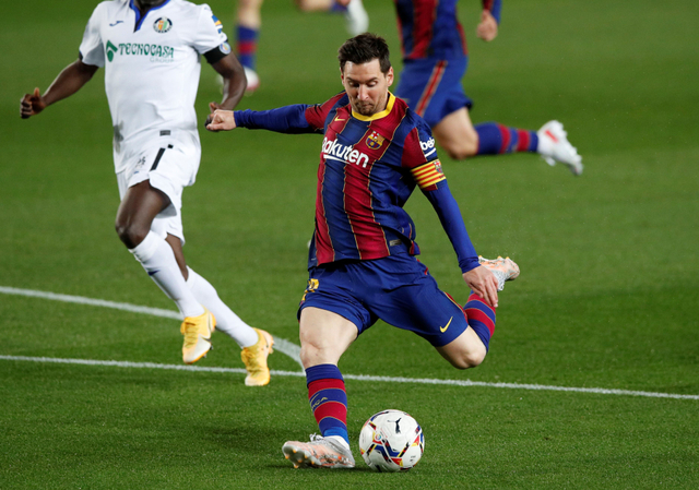 Pertandingan antara FC Barcelona vs Getafe di Camp Nou, Barcelona, Spanyol. Foto: Albert Gea/Reuters