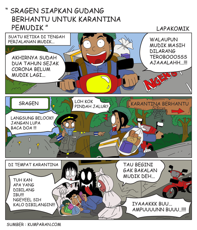 Komik: Sragen Siapkan Gudang Berhantu untuk Karantina Pemudik (1)