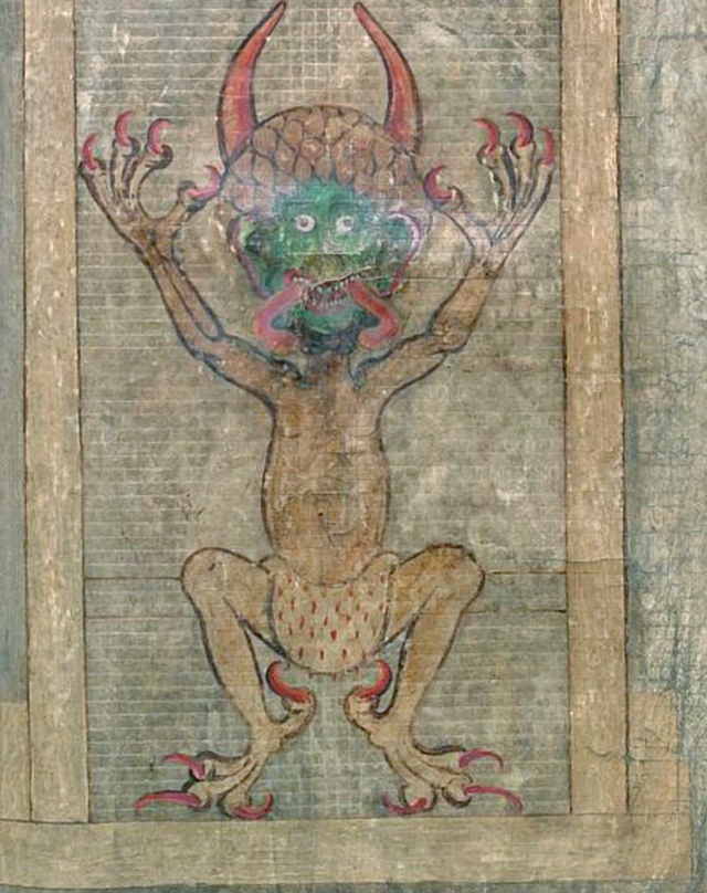 Ilustrasi iblis di dalam Codex Gigas. Foto: Wikipedia