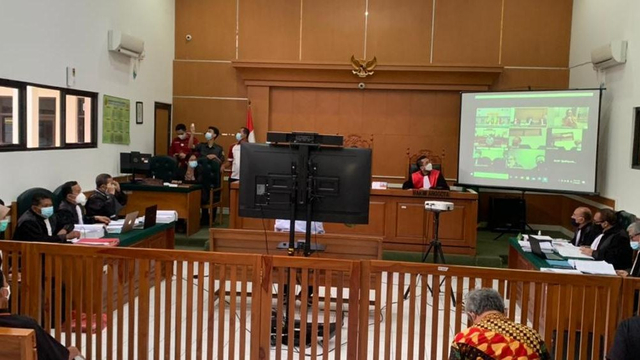 Suasana sidang vonis Syahganda Nainggolan di Pengadilan Negeri Depok. Foto: Kejaksaan