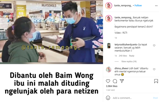 Viral Ibu-Ibu Dibantu Baim Wong Malah Ngelunjak, Netizen: Gak Tau Malu Banget (388144)
